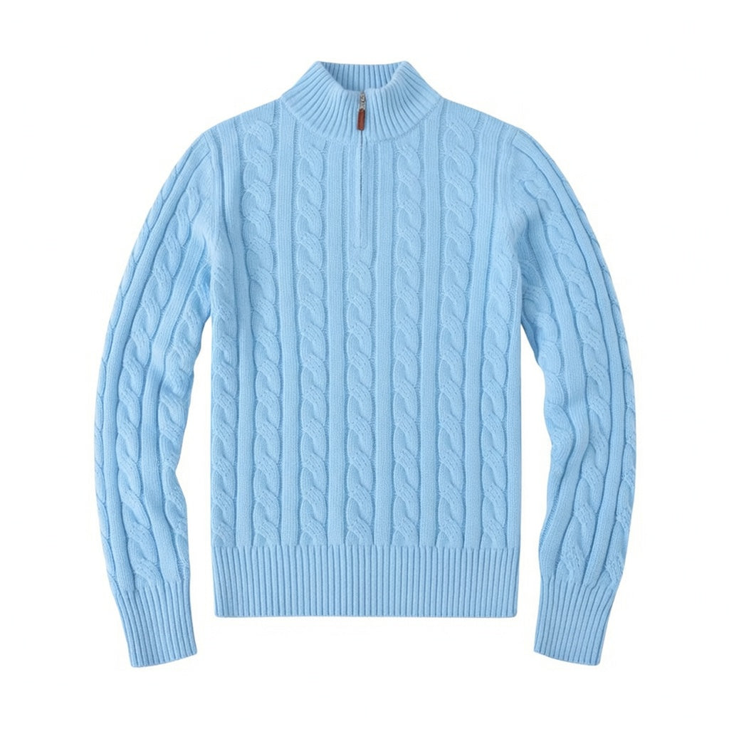 RL Half-Zip Cable-Knit Cotton Sweaters