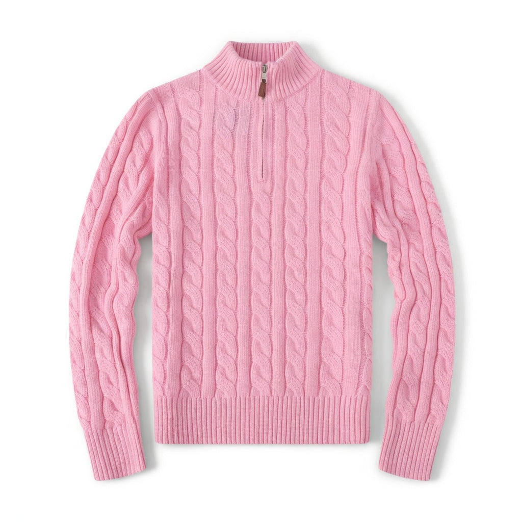 RL Half-Zip Cable-Knit Cotton Sweaters