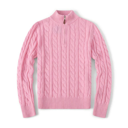 RL Half-Zip Cable-Knit Cotton Sweaters
